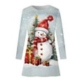 thumbnail image 4 of Robe Décontractée Automne et Hiver pour Femmes, Mode Imprimée de Noël, Col Rond, Manches Longues, Chemise d'Été, Robe Décontractée, Dos Nu, Combinaison avec Poches et Shorts, 4 of 4
