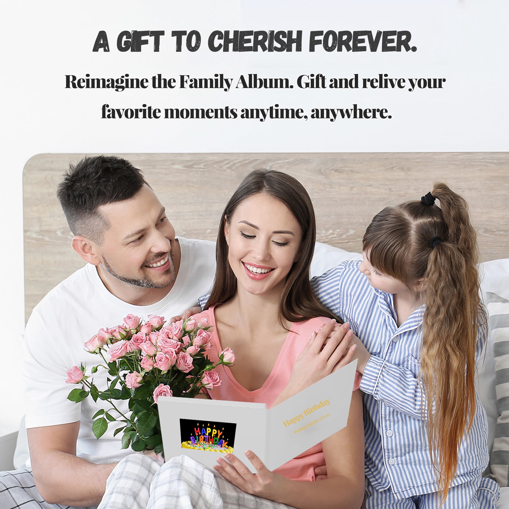 Sourcingbay 4.3 inch LCD Video Greeting Card, USB Transfer, DIY 3D Transfer Stickers Included for Wedding Birthday Anniversary