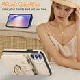 thumbnail image 2 of REQO Phone Case for Samsung Galaxy A15 5G/4G Wallet Cell Cover with Screen Protector and Crossbody Strap Ring Stand RFID Credit Slot ID Card Holder Kickstand Leather A 15 15A Women Girls Beige, 2 of 7