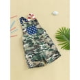 thumbnail image 4 of Kids Toddler Baby Boy Camouflage Overalls Shorts Striped Star Sleeveless Jumpsuit with Pockets Casual 4th of July Romper, 4 of 9