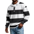 thumbnail image 2 of Mens Manga Larga Vintage de Moda Impresión Casual Color Sólido Botón Turndown Collar Camisa para el Verano Al Aire Libre, 2 of 5