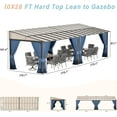thumbnail image 6 of ALAULM 10' x 28' Gazebo，Hard Top Lean to Gazebo Wall Mount Heavy Hardtop Gazebo Outdoor Pergola with Curtains and Netting for Patio Garden Lawn Backyard Deck (Navy Blue), 6 of 6