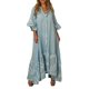 thumbnail image 1 of Vestido Largo Básico Impresión de vestido largo básico de gran tamaño para mujer elegante ropa diaria (azul XL) Cgtredaw Para estrenar, 1 of 1