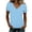 Blue-A-190410aa, variant on Gingham Short Sleeve Shirts for Women V Neck Womens Shirts Casual Summer Boho Retro Womens Tunic Tops for Leggings