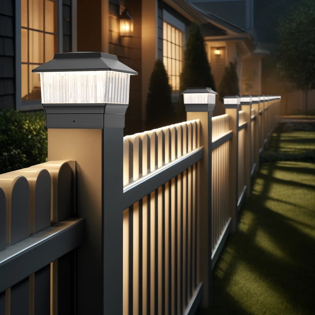 Involux LED Solar Powered Post Light Outdoor, Single Modern Deck Fence Cap Light for 4x4 6x6 Posts Waterproof 50 Lumen 3 Modes 1 Pack Black Mailbox Address Sign Post Light IL0111-08