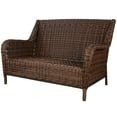 thumbnail image 2 of Causeuse de Patio Extérieure en Rotin, Ensemble de Conversation Toutes Saisons avec Coussin, Bleu Marine, 2 of 7