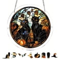thumbnail image 2 of Halloween Acrylic Puzzle Suncatcher with Multiple Seasonal Patterns for Window Hanging Home Decor Holiday Gift, 7.4x7.4 Inches, 2 of 9