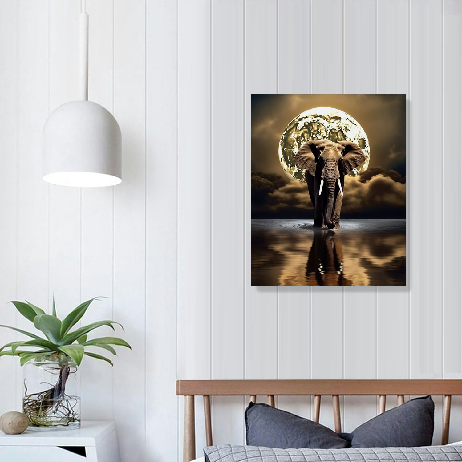 COMIO Elephant Canvas Print Wall Art, African Elephant Wall Art Painting,Black and Gold Poster Modern Art Decor Poster for Bedroom Living Room Bathroom Home Office Decorations
