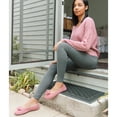 thumbnail image 4 of EverFoams Women's Ballerina Slippers Lightweight Comfy Memory Foam House Shoes with Stretchable Heel Design Pink,5-6 US, 4 of 7
