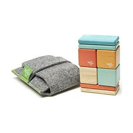 8 Piece Tegu Pocket Pouch Magnetic Wooden Block Set, Sunset