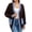 Style22-Coffee, variant on Women Mid Regular Length Fastener-Free Knit Cardigan, Rib Cuff Hem Long Sleeve Solid Plain Weave Knit Outerwear