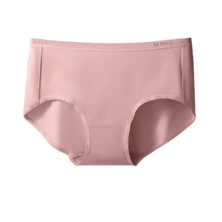 Scyoekwg Womens Underwear Mid Waisted Underwear Ladies Underpants Hipster Panties Seamless Solid Color Stretchy Comfort Underpants(Pink M)
