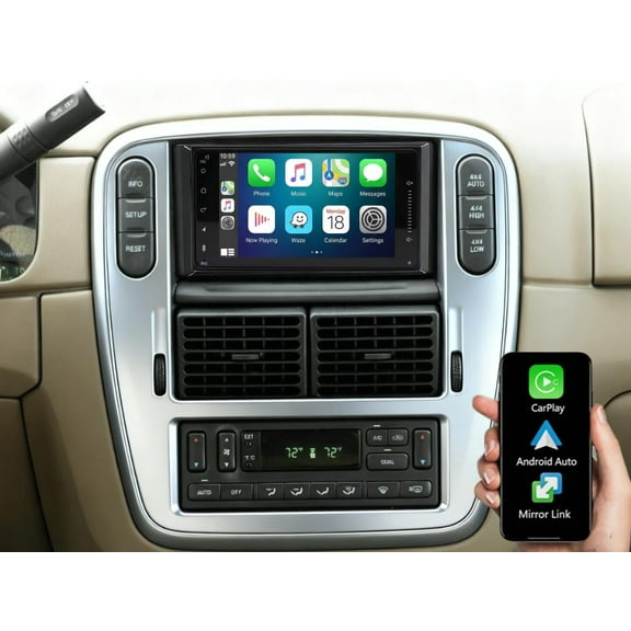 Molaner Car Radio for Ford Explorer 1998-2005 7" Android 15 Touch Screen Stereo Head Unit Fit for Wireless Carplay Android Auto GPS Bluetooth WiFi SWC FM RDS Mirror Link, 2 32G
