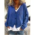 thumbnail image 2 of Chandail Femme Tricoté Décontracté Col en V Cardigan Couleur Unie, 2 of 4