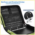 thumbnail image 4 of Zipper Binder with Shoulder Strap 2 inch 3 Ring Waterproof File Folder Organizer Bag 500 Sheet White Flowers and Leaves, 4 of 8