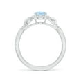 thumbnail image 2 of ANGARA Natural Oval Aquamarine Twisted Vine Ring with Diamond Halo in 14K White Gold for Women (Size-7x5mm) | March Birthstone, Birthday, Anniversary, Jewelry Gift for Women | Natural Aquamarine Ring, 2 of 10