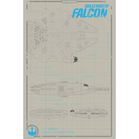 Collector Star Wars The Force Awakens Millennium Falcon Poster