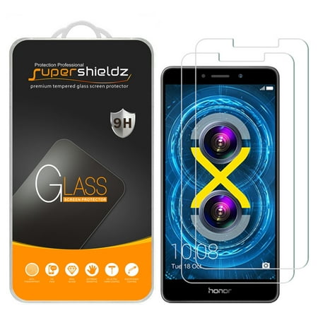 [2-Pack] Supershieldz for Huawei Honor 6X Tempered Glass Screen Protector, Anti-Scratch, Anti-Fingerprint, Bubble Free