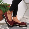 thumbnail image 6 of Miluxas Womens Loafers Slip On Casual Chunky Platform Heel Loafers Classic Penny Dressy Comfy Business Work Shoes Wine 6.5(38), 6 of 9