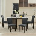 thumbnail image 3 of GarveeHome Dining Chairs Set of 2 Upholstered Parsons Diner Room Chair Sets Fabric Kitchen Chairs with Nailhead Trim/Sturdy Wood Legs and Padded Cushion Modern Living Room Chairs, Dark Grey, 3 of 9
