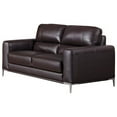 thumbnail image 2 of EK016 Dark Chocolate (Brown) Color With Italian Leather Loveseat, 2 of 3