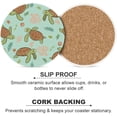 thumbnail image 5 of GZHJMY 6Pcs Round Cute Sea Turtles Leaves Ceramic Coasters with Cork-Backed for Coffee Drink, Cup Mat Absorbent Stone Coasters, 5 of 5