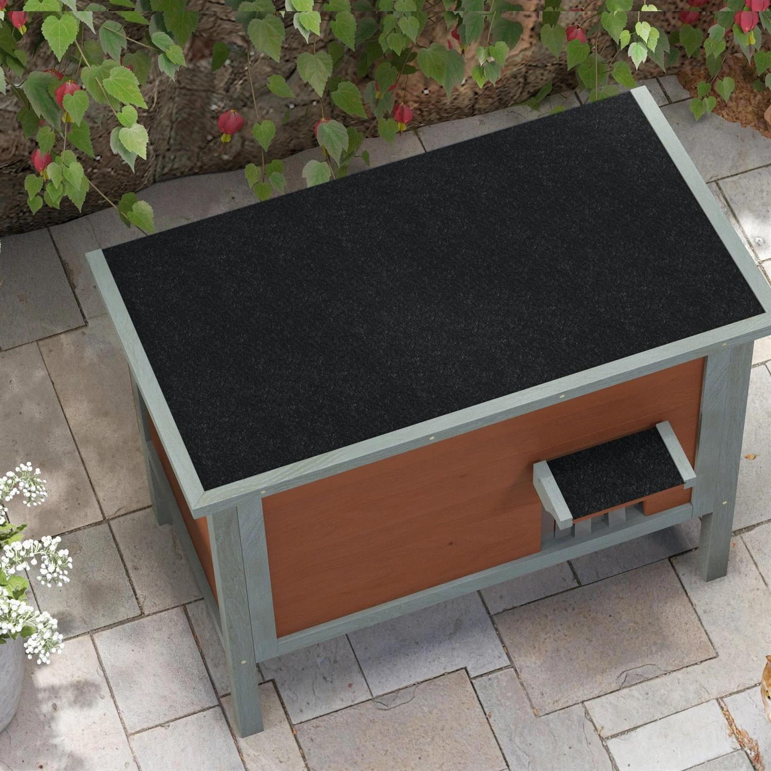 Pefilos Outdoor Weatherproof Cat House with Removable Floor, Wooden Feral Shelter for Cats and Small Animals, Brown