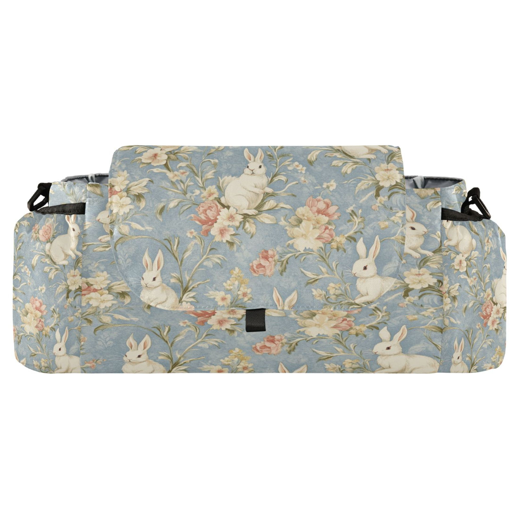 DIXRUYEE Stroller Organizer Bunny Garden Printed