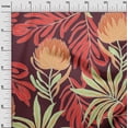 thumbnail image 3 of oneOone Cotton Jersey Maroon Fabric Tropical Floral Sewing Material Print Fabric By The Yard 58 Inch Wide, 3 of 4