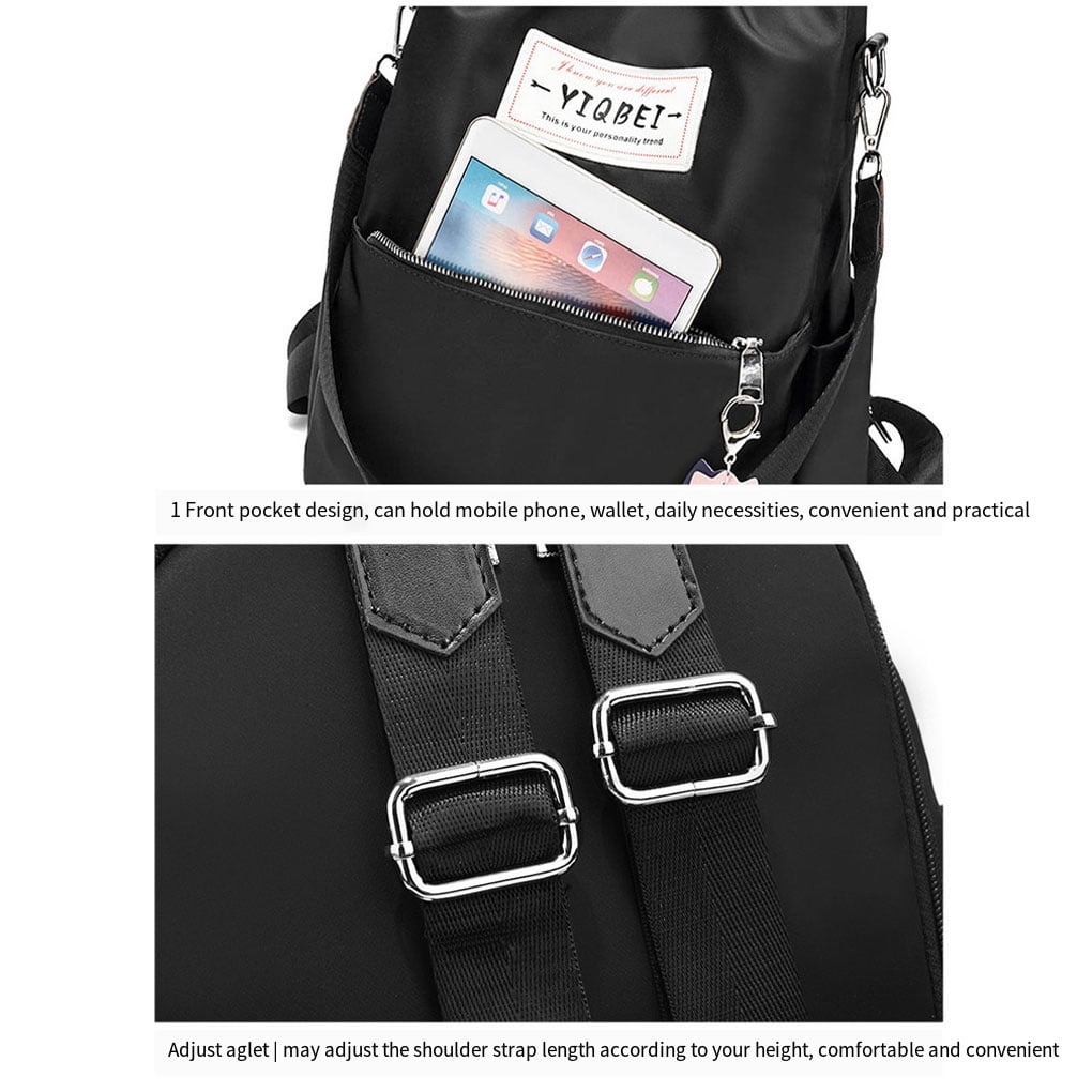 Woman Backpack Oxford Cloth Portable College Bag Oxford Cloth College Travel Camping Books Water Bottle Mobile Phone Food Storage Shoulder Bag Gray Walmart