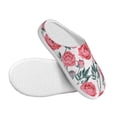 thumbnail image 3 of Rateoe Rose Flowers Print Women's Men's Cotton Knit Slippers Lightweight Memory Foam Indoor House Shoes with Anti-Skid Sole-44/45, 3 of 7