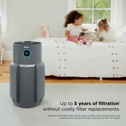 Shark NeverChange MAX 1200 Sq Ft HEPA Air Purifier, 5-Year HEPA-Exceeding Filter, Captures Pollutants, Pet Dander, Dust, and Smoke, HP300 Charcoal Gray