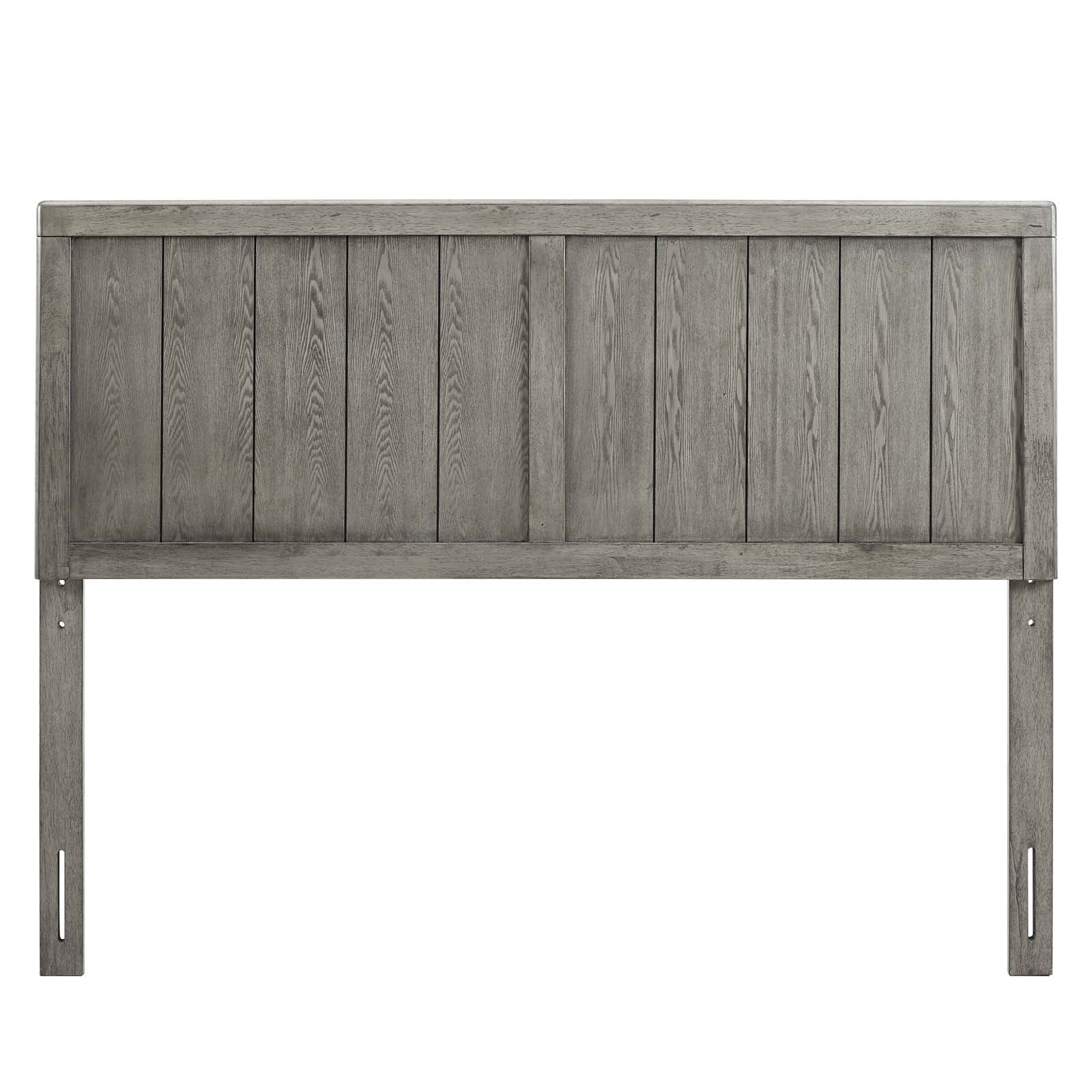 Modway Robbie King Modern Rubberwood and MDF Headboard in Gray