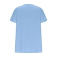thumbnail image 5 of Fanxing Plus Size Hide Belly Shirts for Curvy Women Petal Short Sleeve V Neck T-Shirts Loose Fit Tunic Dressy Blouses Comfort Henley Tops Sky Blue,4xl, 5 of 7