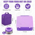 thumbnail image 2 of Bento Lunch Box with 8oz Soup Thermo&Lunch Bag, Leak-Proof Lunch Food Containers with 4 Compartment, Hot Food Insulated Food Jar (Purple), 2 of 13