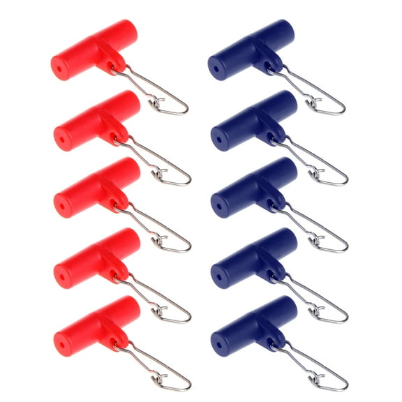TINYSOME 10Pcs Fishing Sinker Slip Clips Plastic for Head Swivel With Hook Snap Slide Swi