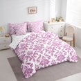 thumbnail image 3 of Feelyou Purple Tribal Damask Bedding Comforter Set 7pcs, Boho Floral Queen Bedding Sets, 3 of 8