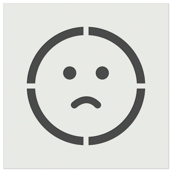 Sad Frown Face Emoticon DIY Cookie Wall Craft Stencil - 4.5 Inch