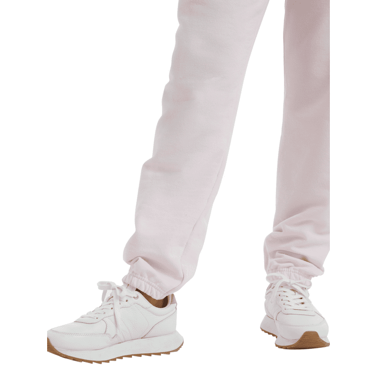 Hanes EcoSmart Women s Fleece Sweatpants Cinched Cuffs 30 Pale Pink L Soft Jogger Style No Pockets Walmart