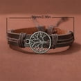 thumbnail image 4 of 4pcs/Set Braided Wrap Leather Bracelets For Men - Vintage, Life Tree, Rudder Charm, Wood Beads Wrist Black Brown, 4 of 4