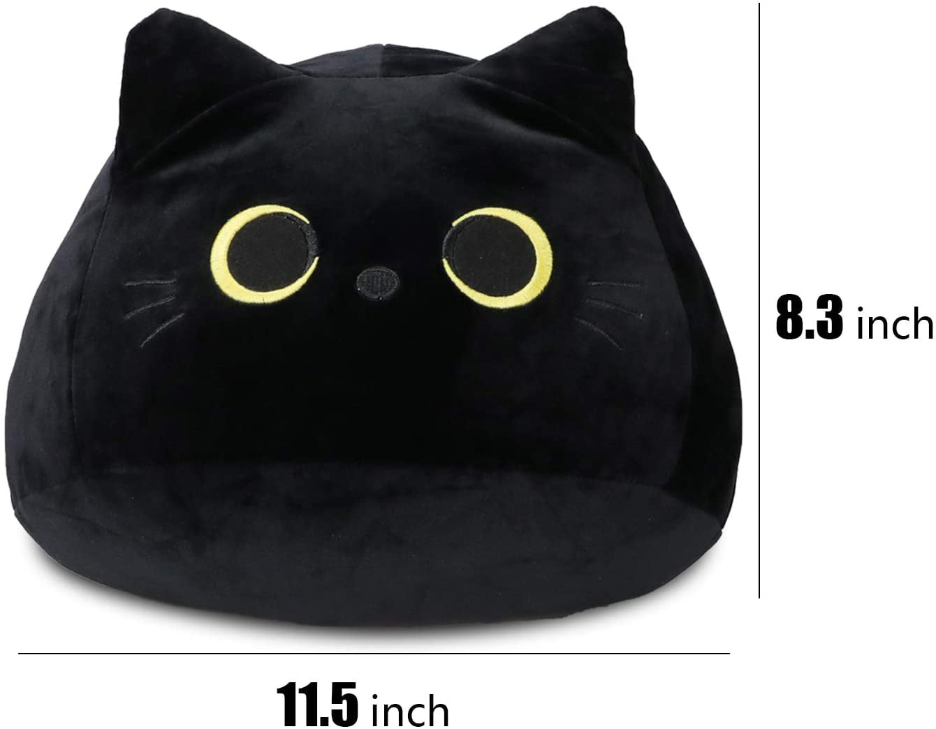  Desdfcer Black Cat Plush, 3D Cat Stuffed Animal Toy
