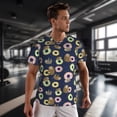 thumbnail image 3 of Wukai Sloth with Donuts Print Men's Short-Sleeved Mesh T-Shirt,Quick-Dry Short Sleeve Workout T-Shirt-6X-Large, 3 of 8