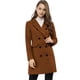 thumbnail image 3 of Abrigo Allegra K, elegante, de invierno, con solapa con muescas, doble, marrón, XS, 3 of 6
