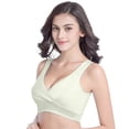 thumbnail image 3 of Maternity Underwear Vest-style No underwire cross lactation Bra Comfortable Maternity Sleep Bra - yellow, 3 of 6