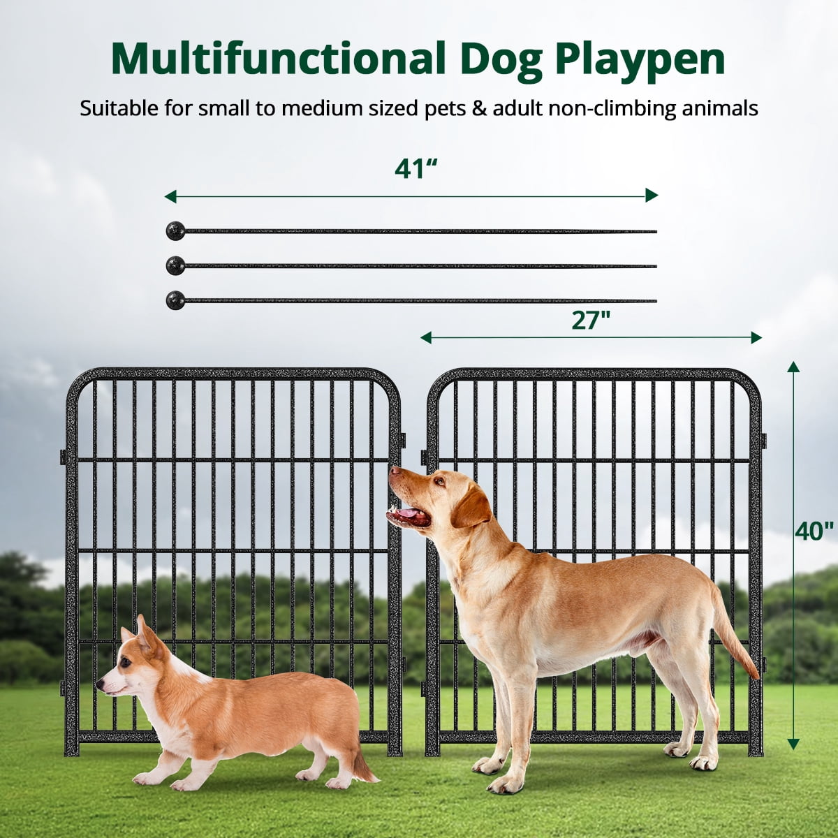 Caveen Dog Playpen 16 Panels 40Inch Heavy Duty Dog Pen Pet Fence Playpen Indoor Outdoor
