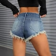 thumbnail image 2 of XuJwPNcy Womens Jean Shorts Summer Low Waisted Stretchy Denim Shorts Comfy Baggy Jeans with Pockets, 2 of 6