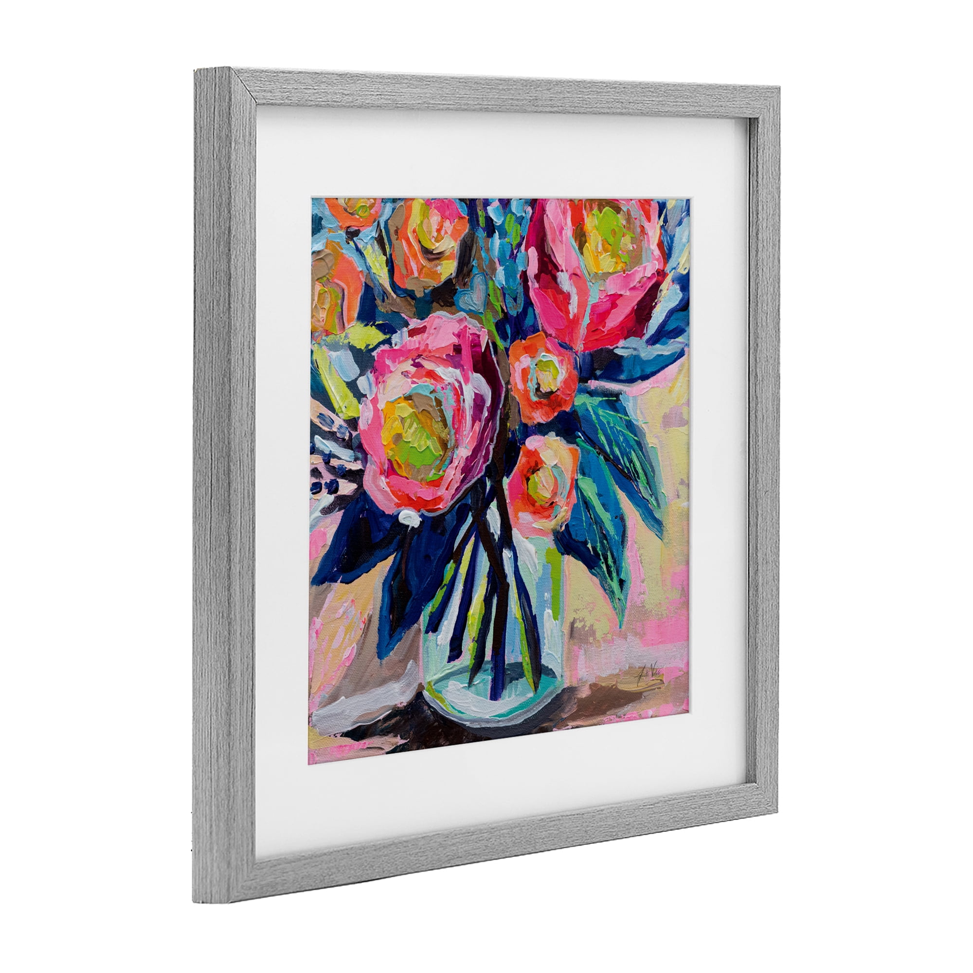 Stupell Industries Because You Love Me Gray Framed Print Under Glass, design by Jeanette Vertentes