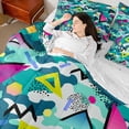 thumbnail image 4 of Homewish Colorful Bohemian Memphis 7-Piece Twin Bedding Sets For Adults Female Men,Abstract Geometric Bedding Comforter Set,Vintage Aesthetic Breathable Sheet Sets,Ultra Soft Home Decor,Reversible, 4 of 8