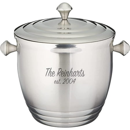 

TYAPCS Tuscany Classics Personalized 96oz 18/10 Stainless Steel Ice Bucket with Lid and Handles Custom Engraved Insulated Metal Ice Bucket for Cocktail Bar Parties Bar Cart Accessories