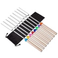 thumbnail image 3 of Toystoory 8 unids/set de tenedores para barbacoa, mango de madera, palitos estirables para barbacoa, acero inoxidable en forma de U, pinchos para cocinar a Herramientas y accesorios para hornear Toystoory HA004807-00B, 3 of 6